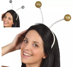 Tiara com Antenas e Glitter em 2 cores sortidas