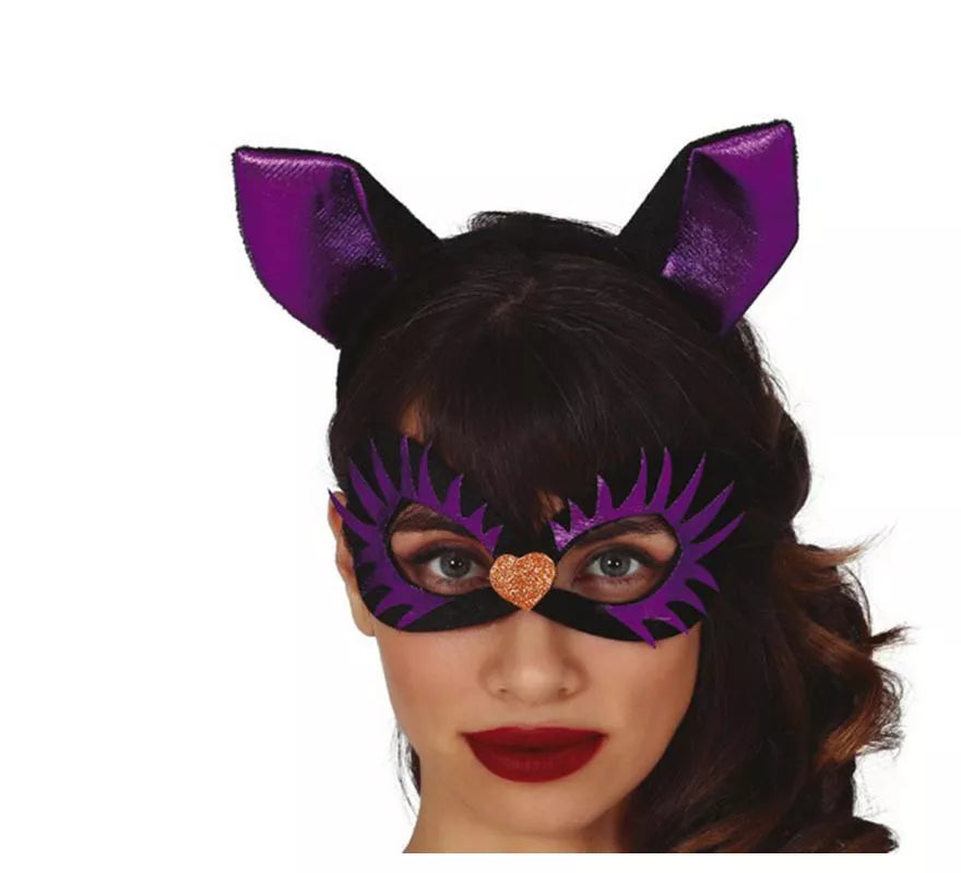 Translation missing: pt-PT.Diadema con Antifaz Gatita Morada
