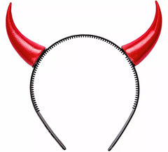 Faixa de cabeça com chifres de diabo em várias cores