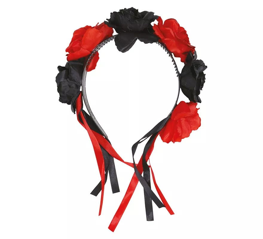 Translation missing: pt-PT.Diadema con Flores Rojas y Negras