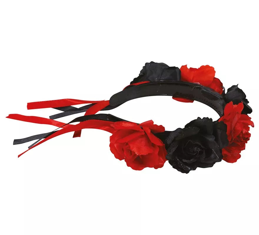 Translation missing: pt-PT.Diadema con Flores Rojas y Negras