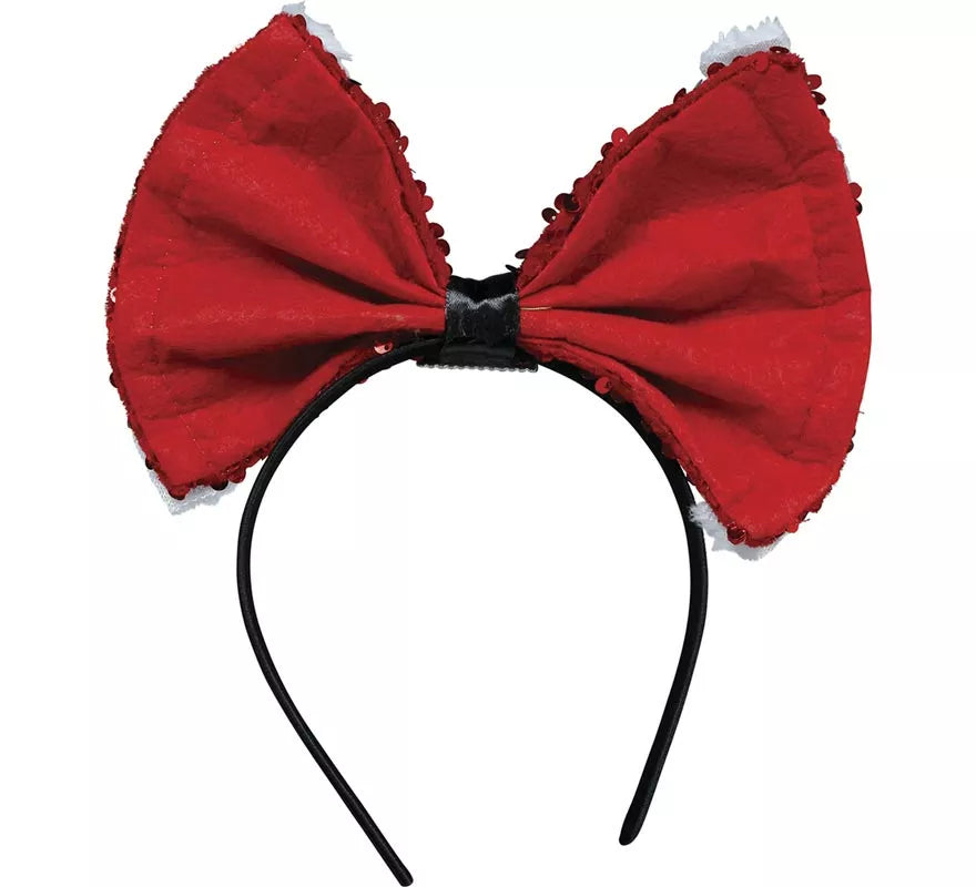 Translation missing: pt-PT.Diadema con Lazo de Mamá Noel y Lentejuelas