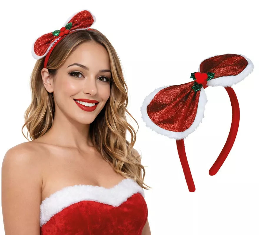 Translation missing: pt-PT.Diadema con Lazo Navideño y Acebo