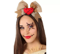 Diadema com laço e coração