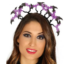 Tiara com Morcegos Lilás e Pretos