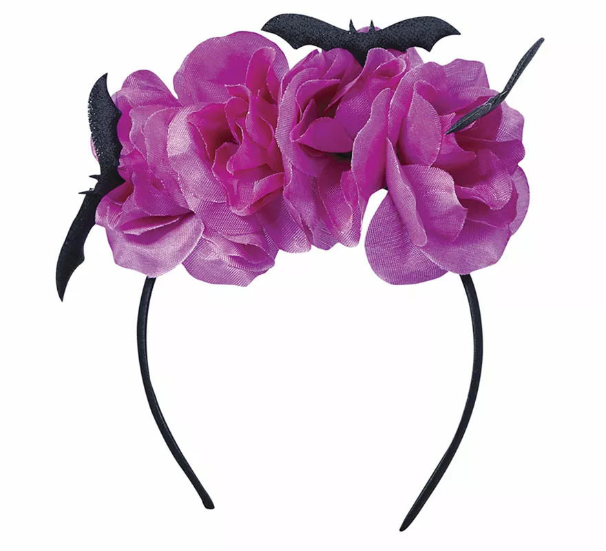 Translation missing: pt-PT.Diadema con Murciélagos y Flores Lila