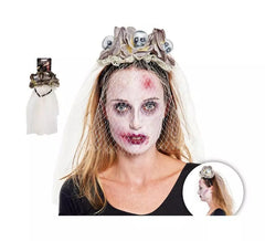 Tiara de noiva cadáver com véu