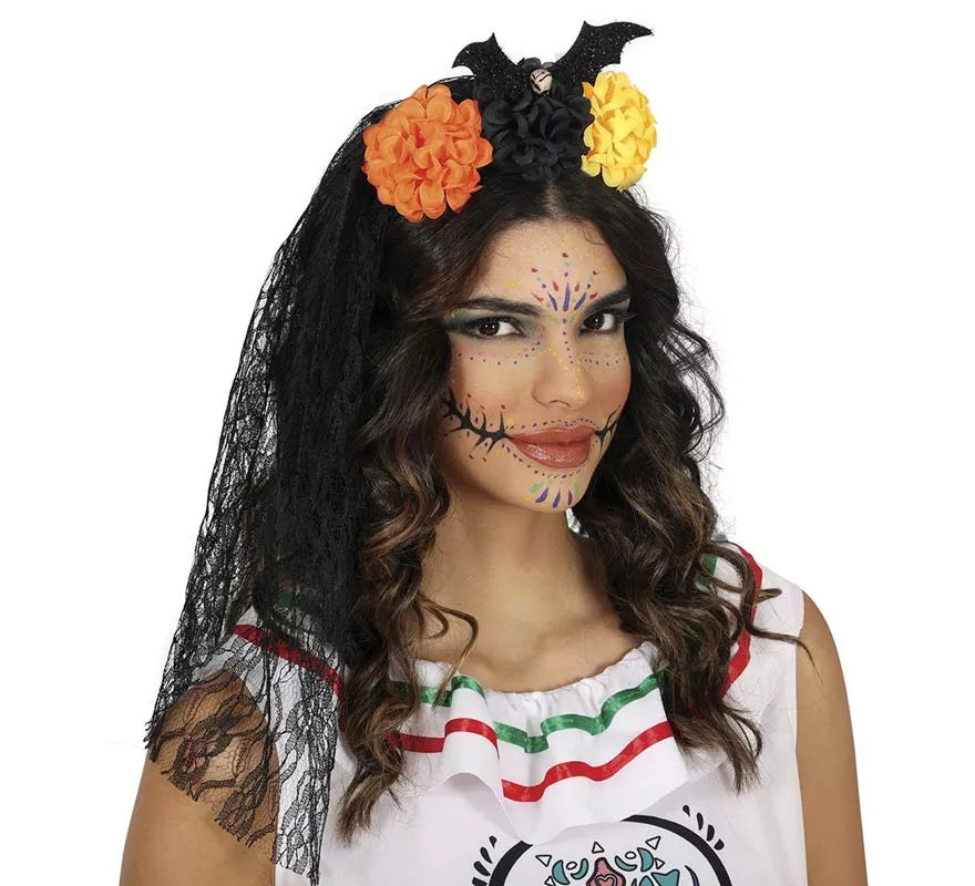 Translation missing: pt-PT.Diadema con Velo y Flores