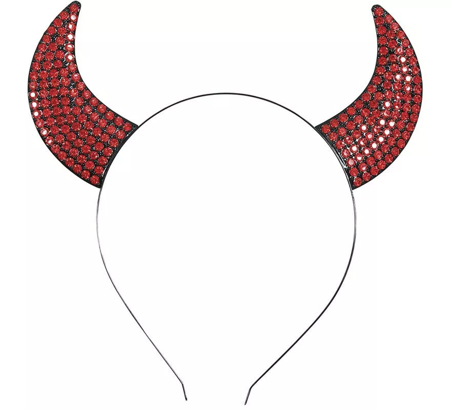 Translation missing: pt-PT.Diadema Cuerno con Brillantes rojos Metálica