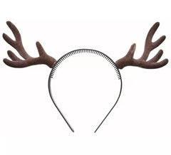 Tiara de chifres de rena flocados