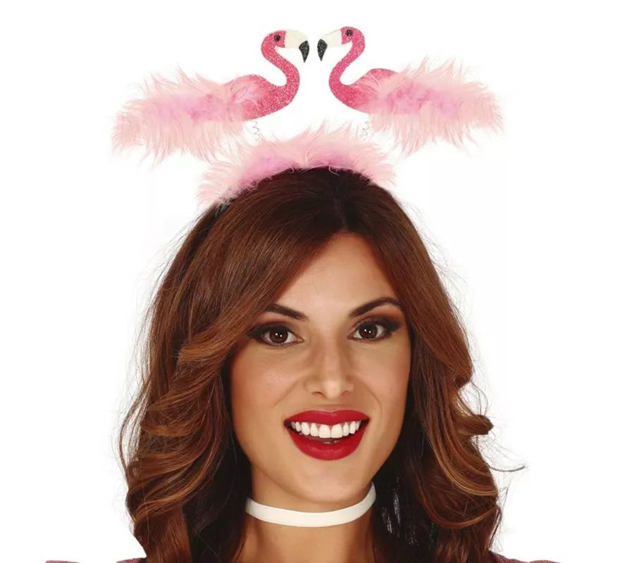Translation missing: pt-PT.Diadema de 2 Flamencos con Plumas