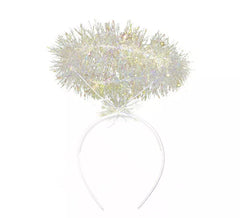 Tiara de anjo com efeito holográfico brilhante