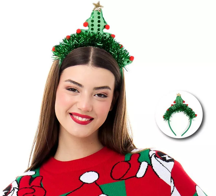 Diadema de Árbol Navidad Bombones rojos