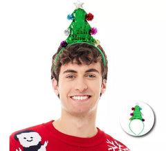 Tiara de árvore de Natal com estrela prateada