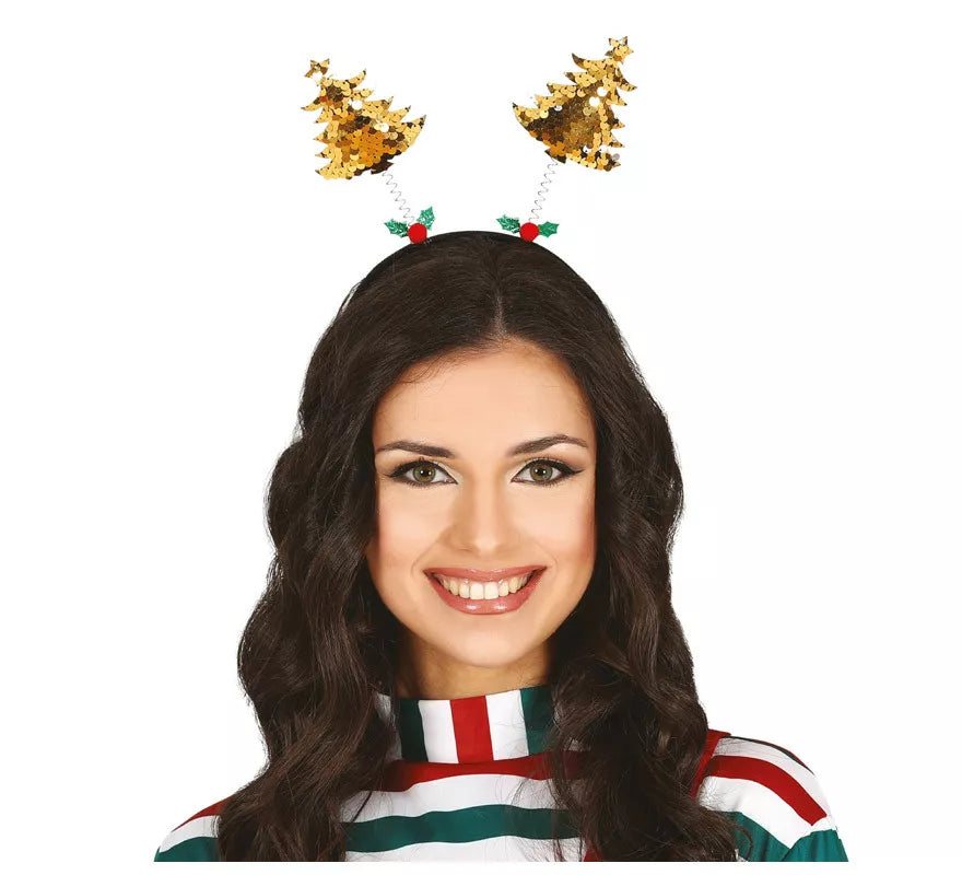 Translation missing: pt-PT.Diadema de Árboles con Lentejuelas Color Oro