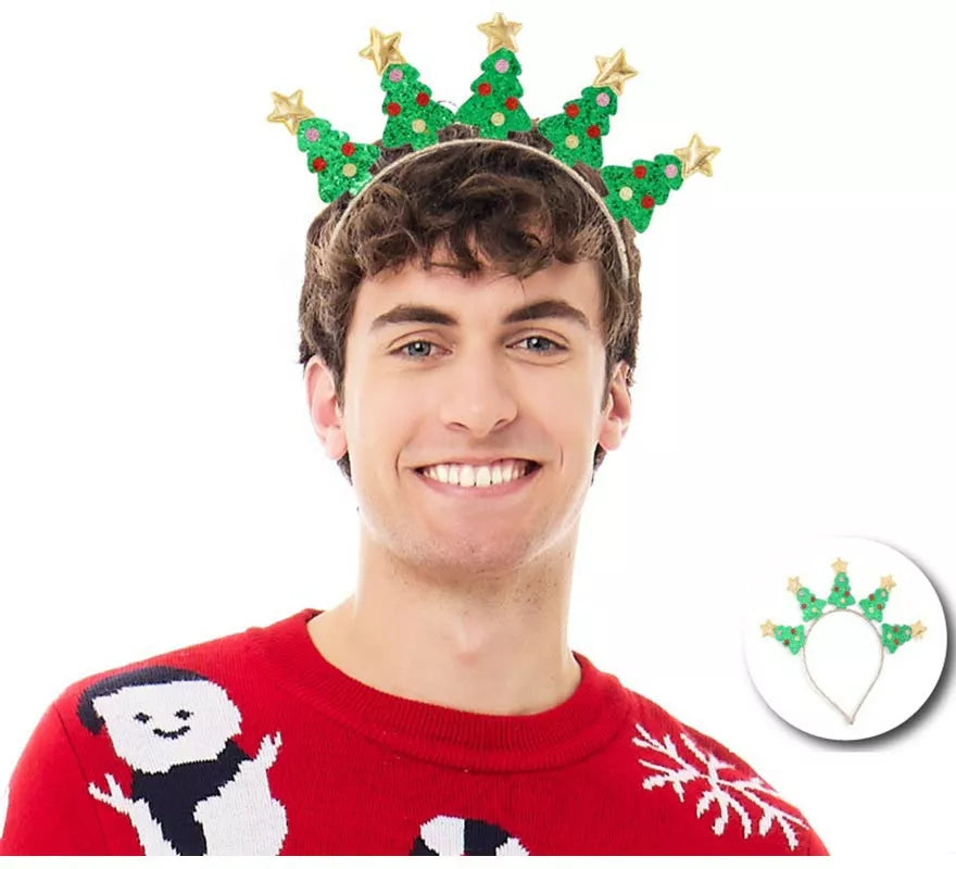 Translation missing: pt-PT.Diadema de Árboles Navideños con estrellas