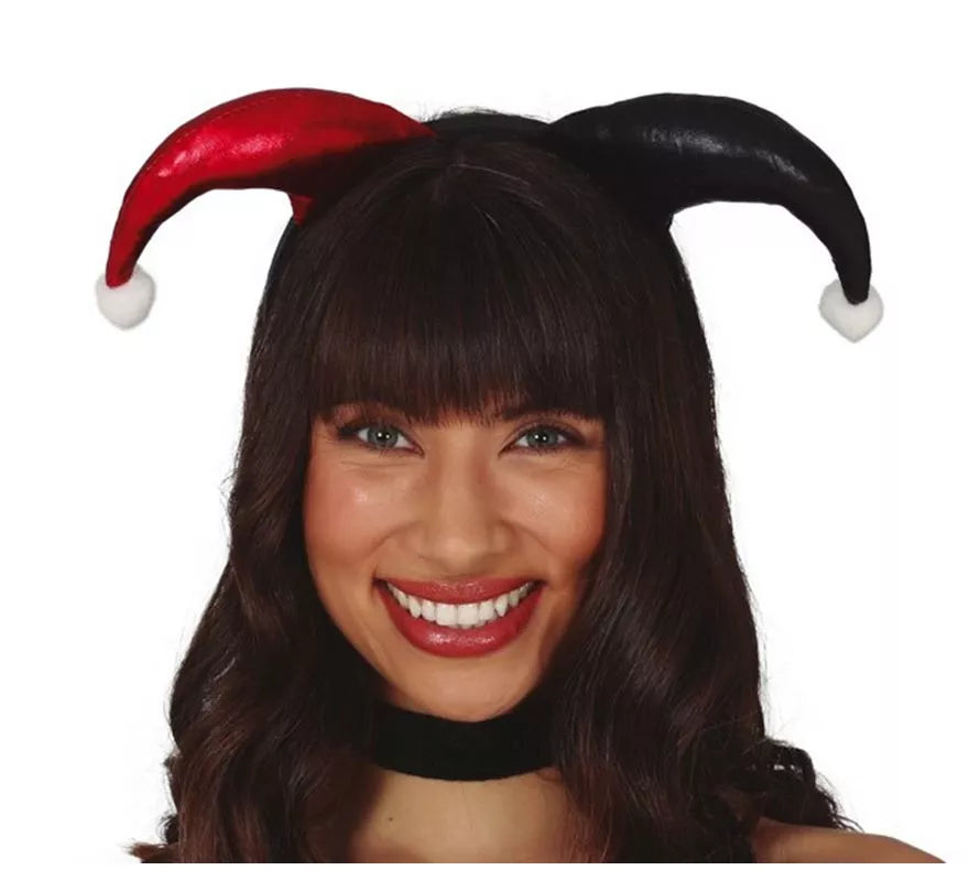 Diadema de Arlequin Roja y Negro