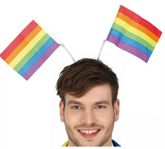 Faixa de cabeça com bandeiras multicoloridas