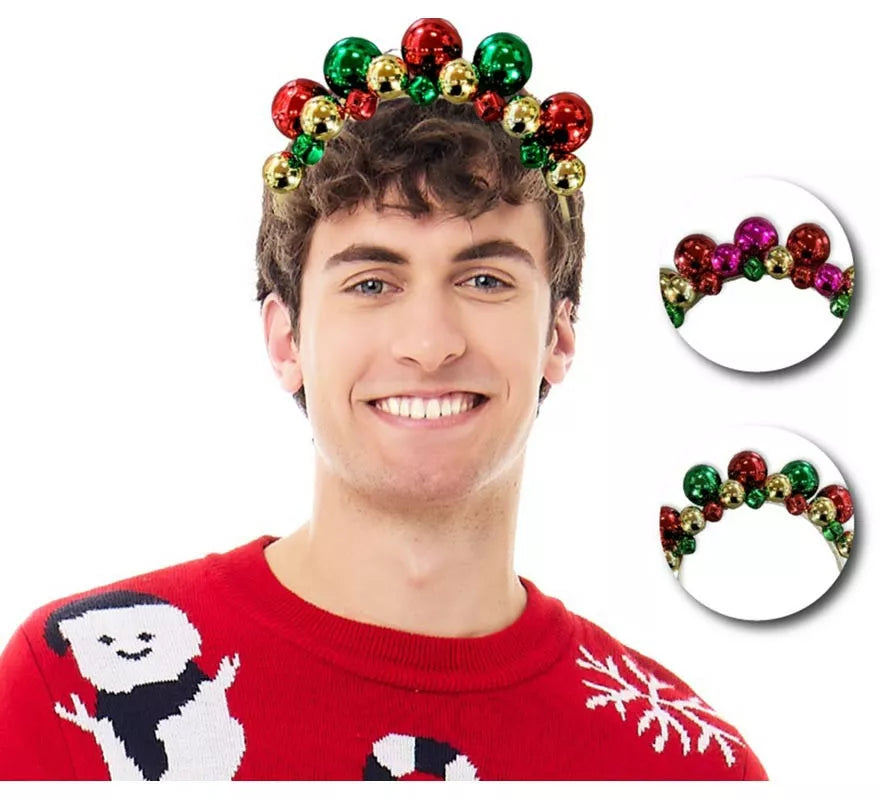 Translation missing: pt-PT.Diadema de Bolas Navideñas en colores surtidos