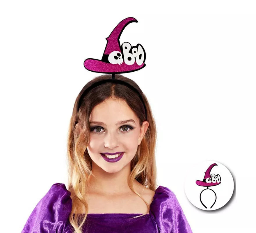 Translation missing: pt-PT.Diadema de Bruja Boo morada infantil