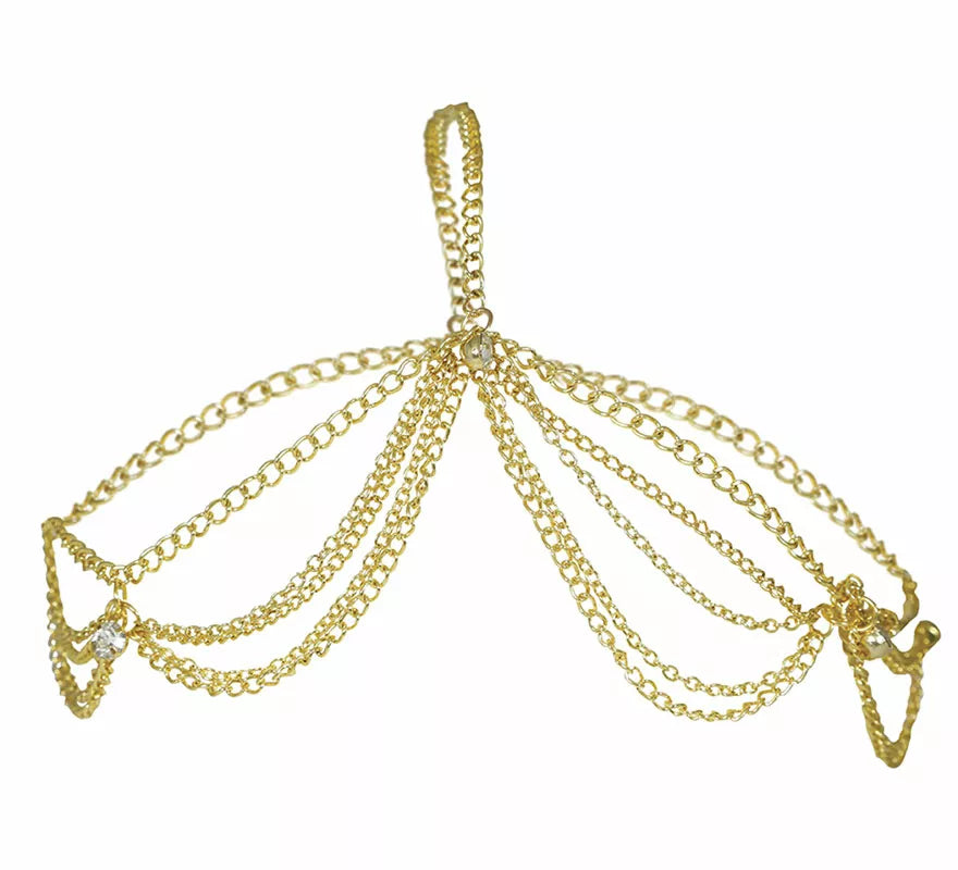 Diadema de Cadena dorada metálica adulto