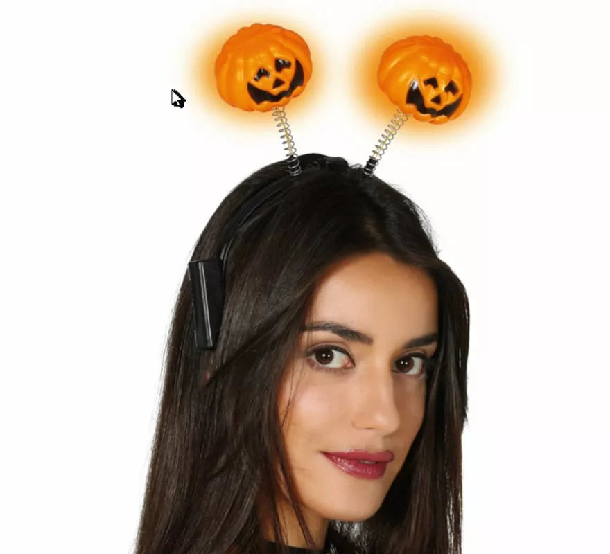 Diadema de Calabaza naranja con luz