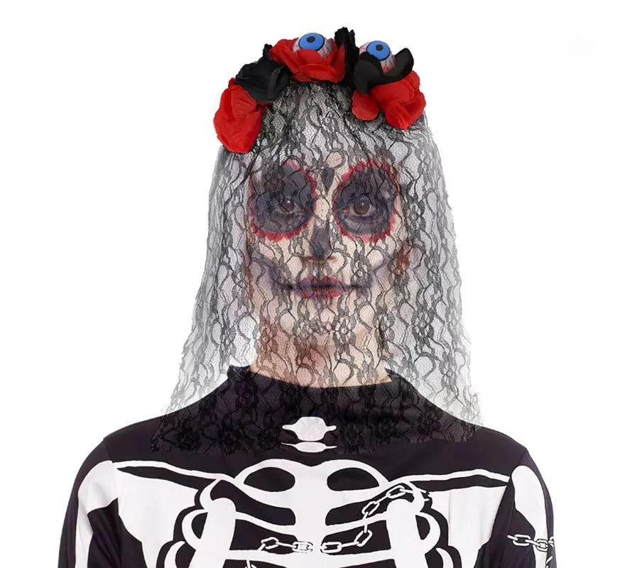 Translation missing: pt-PT.Diadema de Catrina Ojos con velo