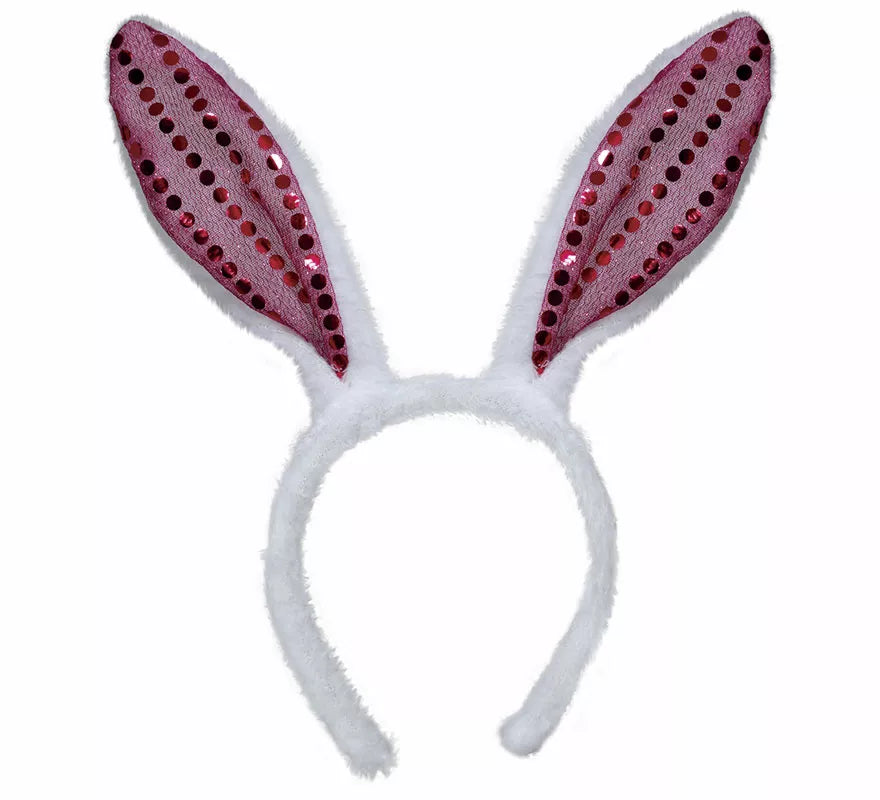 Translation missing: pt-PT.Diadema de Conejita con lentejuelas rosa adulto