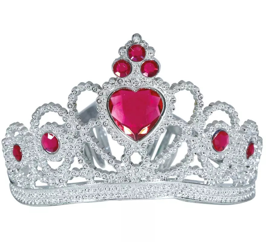 Translation missing: pt-PT.Diadema de Corazón plateada y rojo infantil