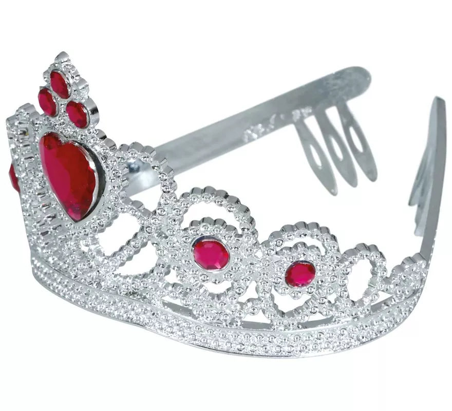 Translation missing: pt-PT.Diadema de Corazón plateada y rojo infantil