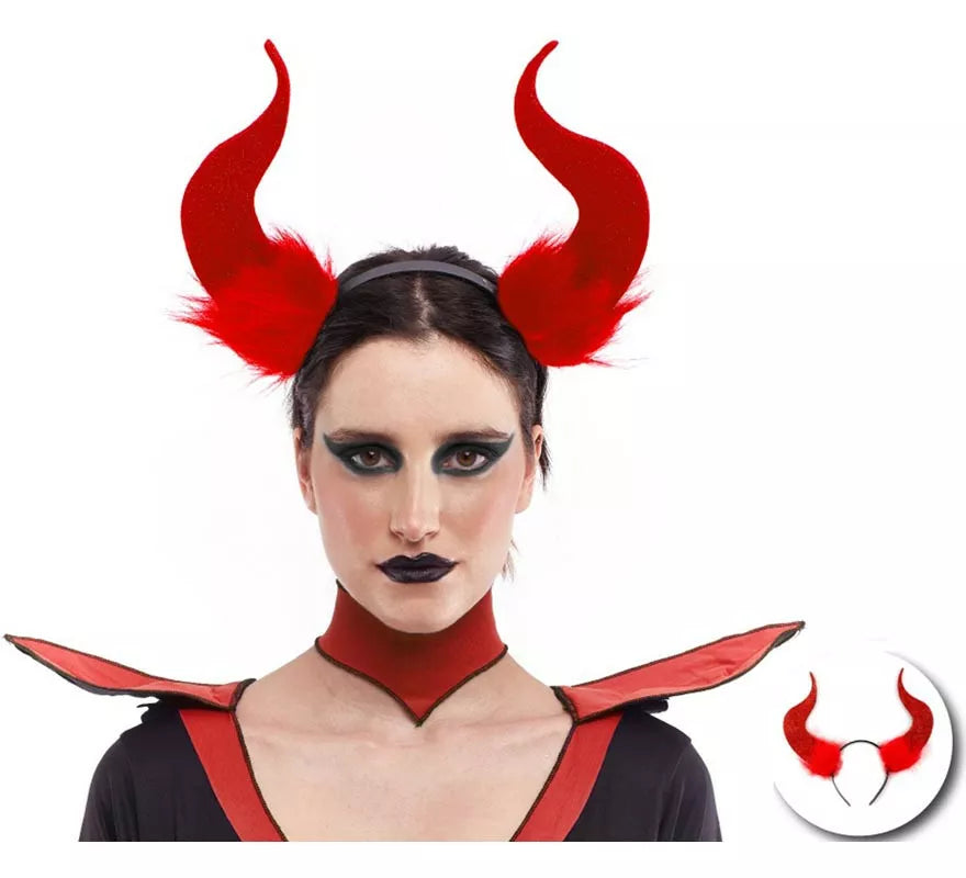 Translation missing: pt-PT.Diadema de Demonio largos con pelos rojos