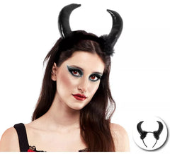 Tiara Dark Devil com penas pretas