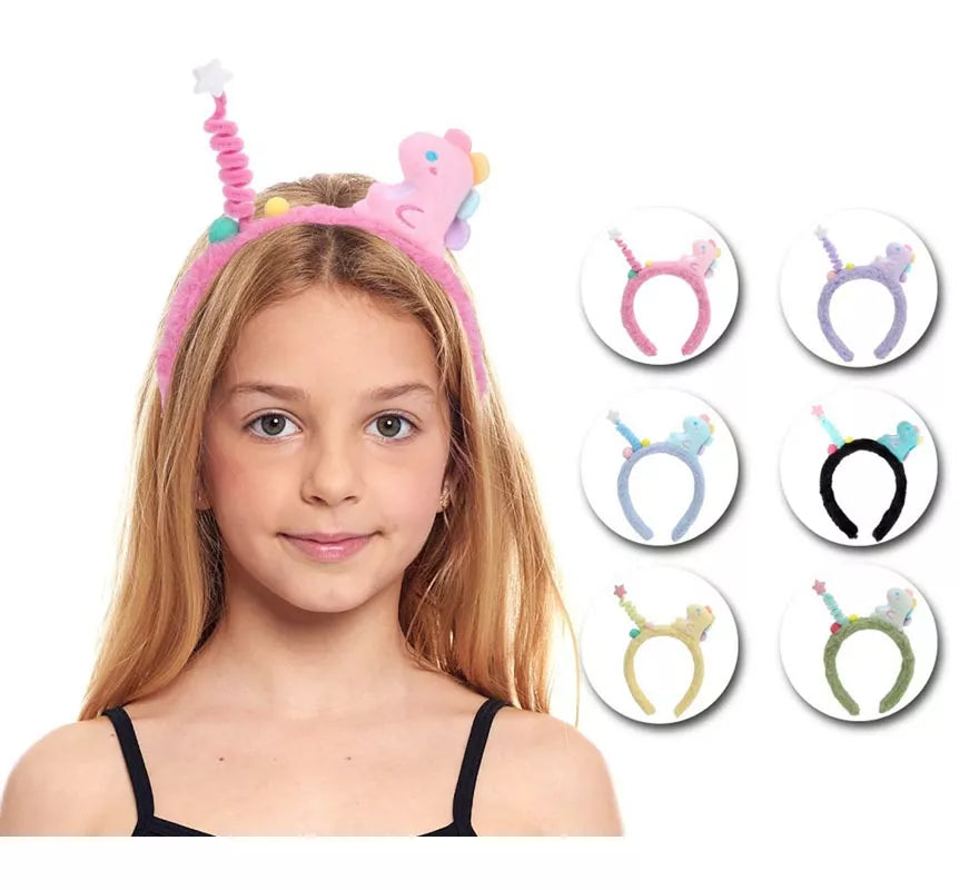 Translation missing: pt-PT.Diadema de Dinosaurio de peluche en colores surtidos infantil