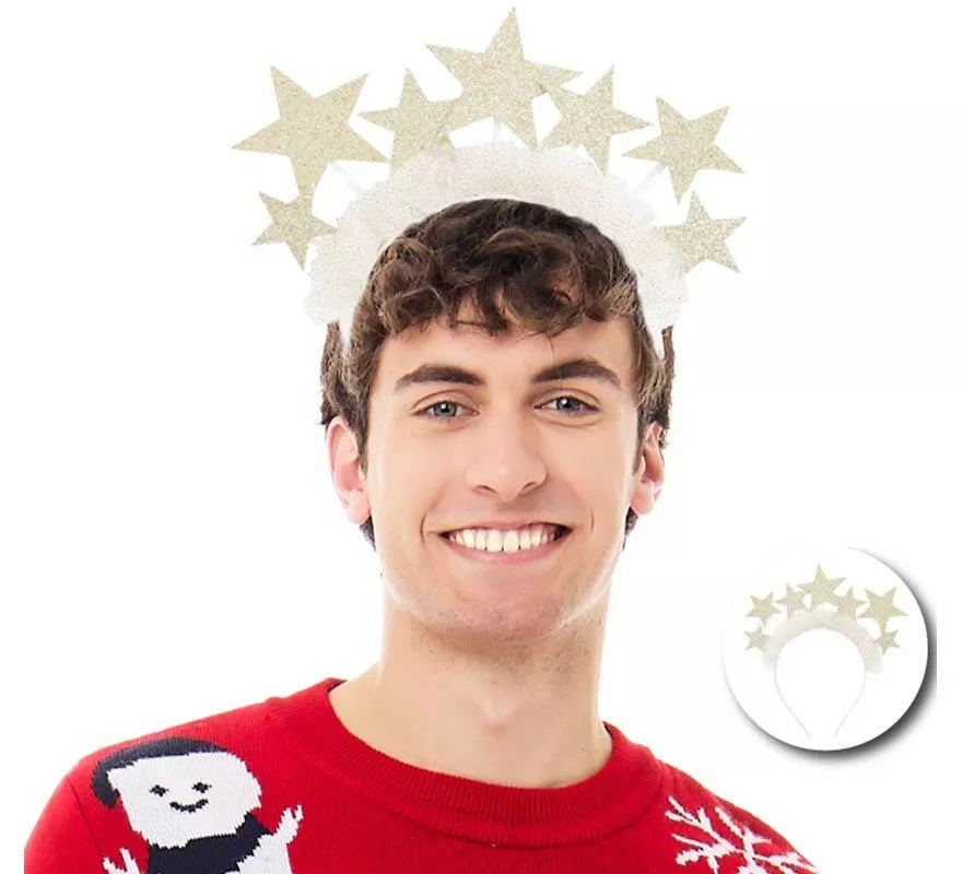 Translation missing: pt-PT.Diadema de Estrellas doradas brillantes con tul