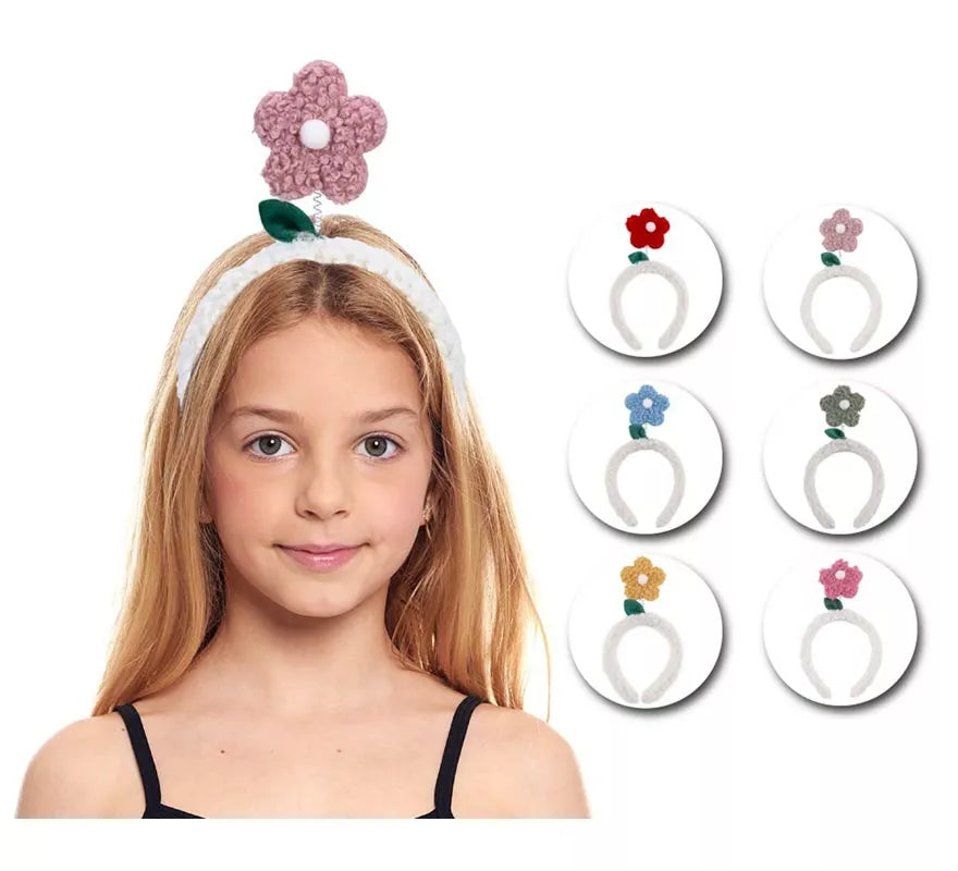 Translation missing: pt-PT.Diadema de Flor de peluche infantil en colores surtidos