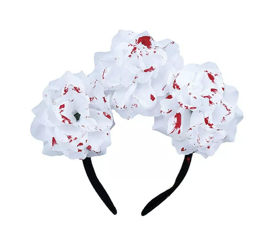 Diadema de Flores blancas ensangrentadas