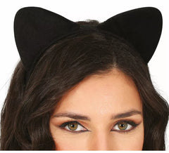 Tiara de gatinho preto adulto