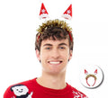 Diadema de Gorritos Navideños con virutas rojas
