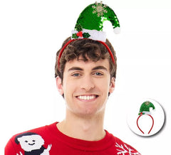 Chapéu de Natal com lantejoulas verdes