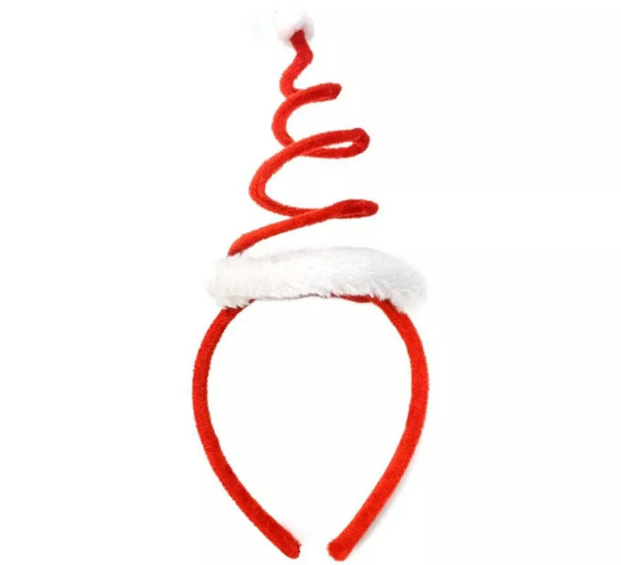 Translation missing: pt-PT.Diadema de Gorro Papá Noel Espiral roja