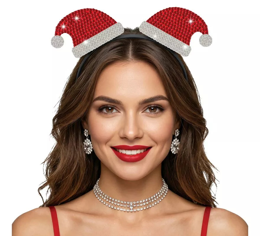 Translation missing: pt-PT.Diadema de Gorros de Papá Noel con Brillantes