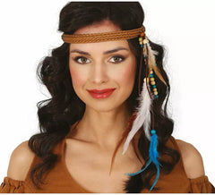 Tiara indiana adulta com penas