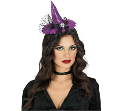Tiara Mini Chapéu de Bruxa Lilás