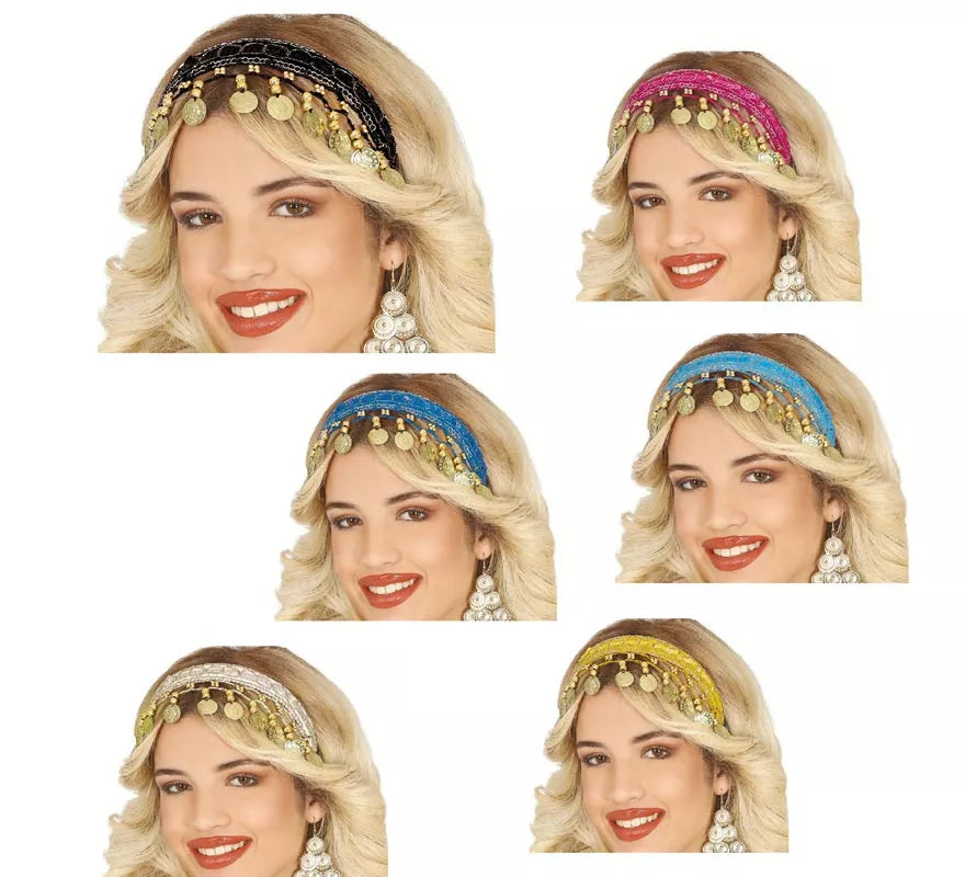 Translation missing: pt-PT.Diadema de Monedas Árabe Zíngara en varios colores adulto