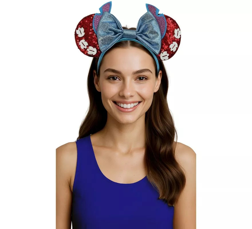 Translation missing: pt-PT.Diadema de Monstruito azul con Orejas de Ratoncita