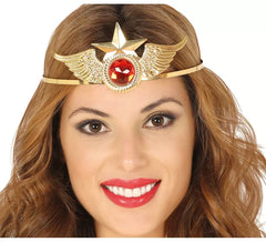 Tiara de mulher maravilha dourada com estrela