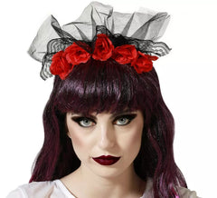 Tiara Noiva Cadáver ou Catrina com Rosas