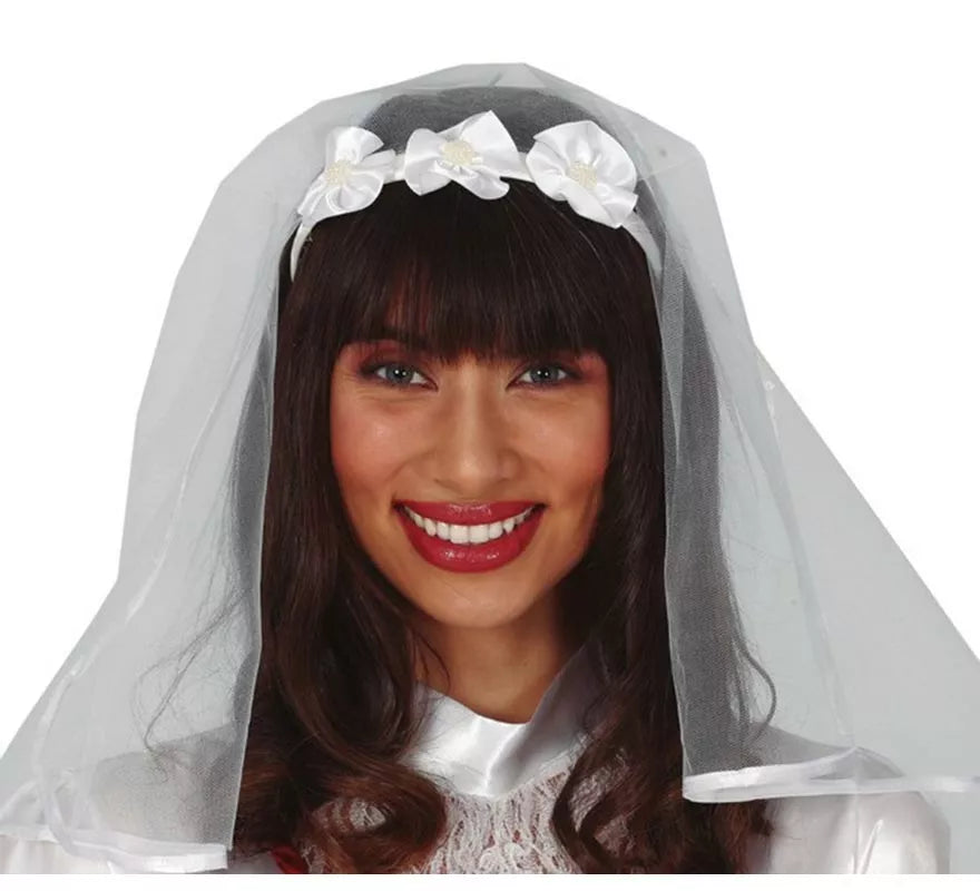 Translation missing: pt-PT.Diadema de Novia con Velo Blanco