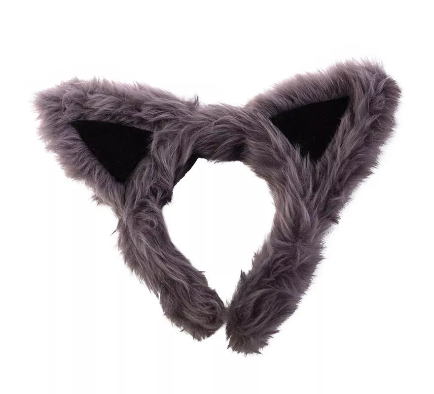 Translation missing: pt-PT.Diadema de Oreja de Lobo gris oscuro de 9x8 cm