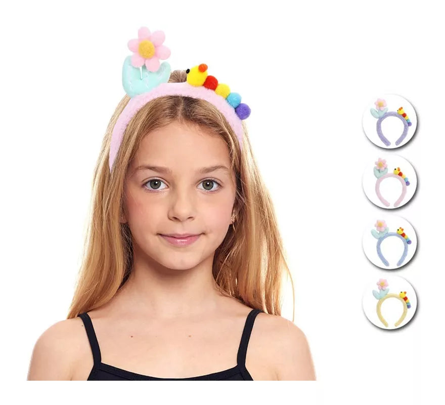 Translation missing: pt-PT.Diadema de Oruga de peluche en colores surtidos infantil